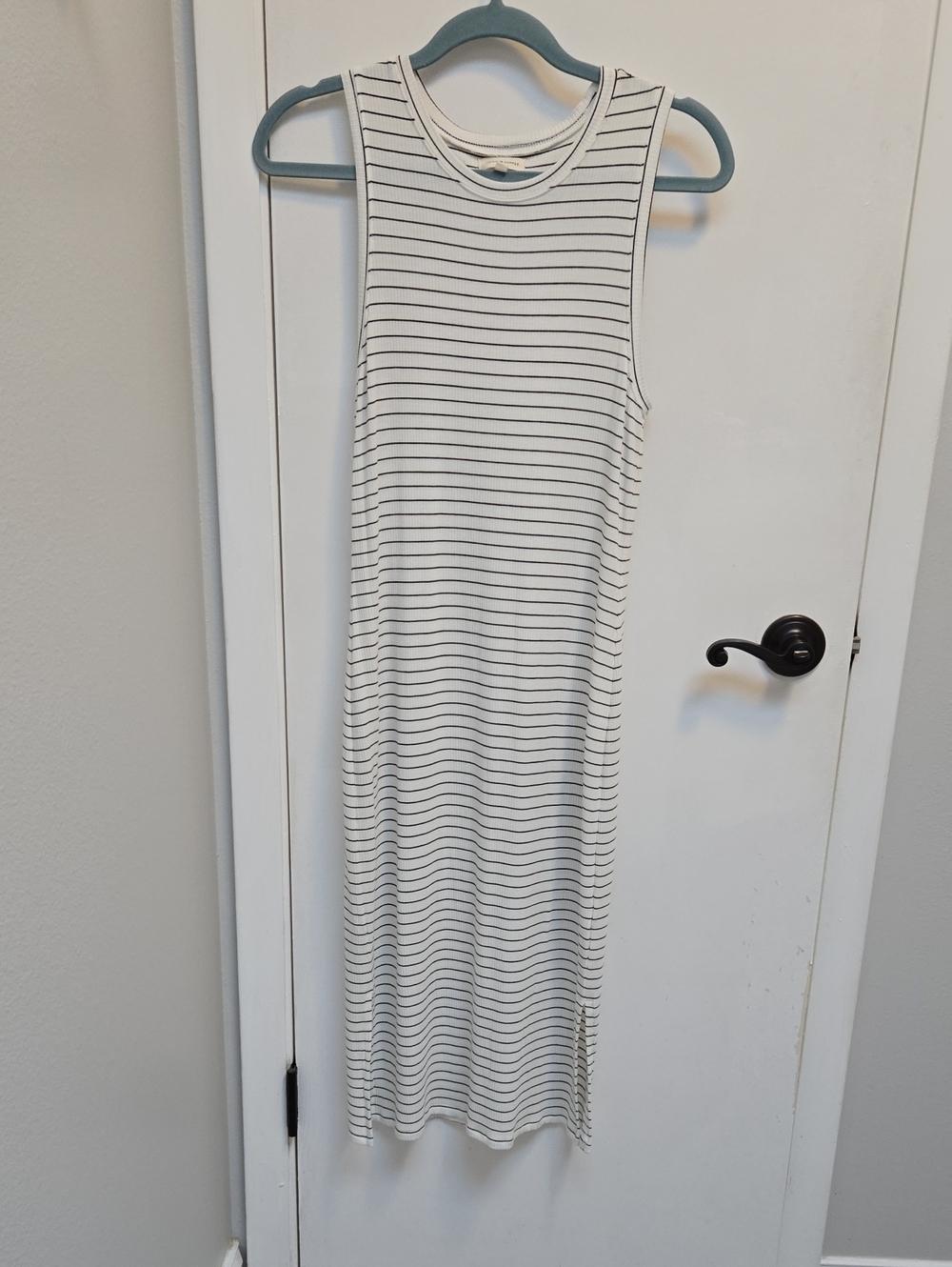Thread & Supply White and Black Striped Maxi Dress